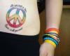 Lyric Love is all you need and Peace symbols