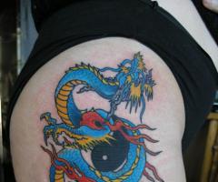 Dragon and Yin Yang tattoo