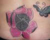 Cover up con flor y mariposa