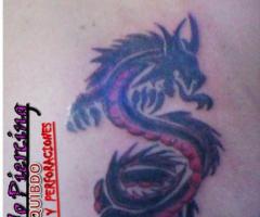 Dragon Rojo y Negro espalda - Terminando