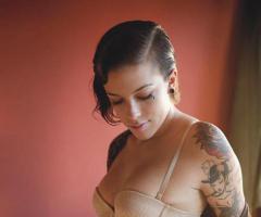 Girl with phenix tattoo