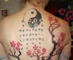 Cherry tree kanjis and Yin yang