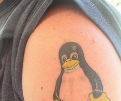 Linux Tux tattoo