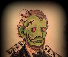 Zombie Abraham Lincoln tattoo