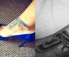 Rihanna gets a falcon on her ankle