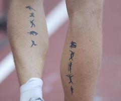 Andrei Krauchanka of Belarus decathlon tattoo