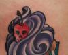 Cupcake with a cherry skull