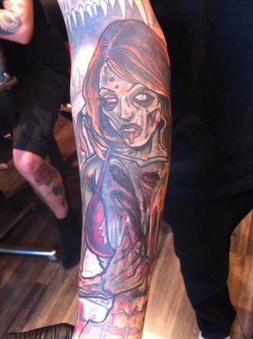 Sexy zombie slevee tattoo