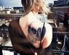 Tatuaje de calavera realista en espalda femenina