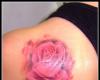 Tatuagem de rosa vermelha no ombro