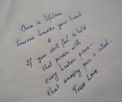 Once in lifetime Someone breaks your heart