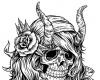 skull girl drawing