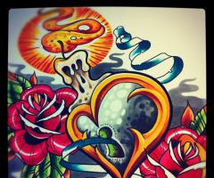 Heart locker tattoo sketch