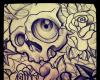 Skull sketch tattoo design
