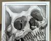 Skull tattoo flash art