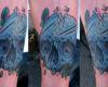 Blue skull tattoo design