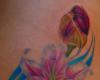 pink lily flower tattoo