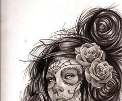 Catrina con un cuchillo