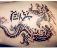 Dragon y letras chinas