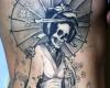 Tatuaje de Geisha calavera