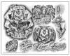 Dibujos de rosas y calaveras con nombres