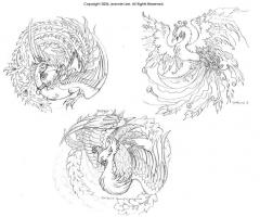 Phoenix Drawing and Sketch tattoo