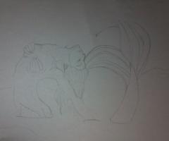 dibujo  de sirena en blanco y negro