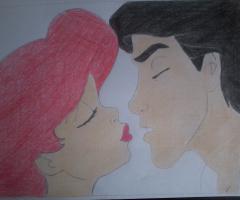 Dibujo de la princesa ariel y principe eric