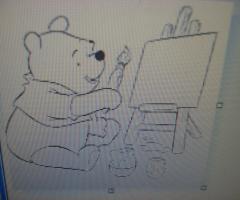winnie the pooh black and white drawing