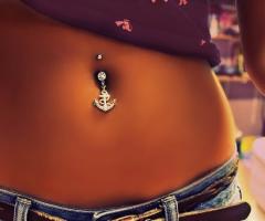 Sexy anchor belly button piercing