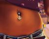 Sexy anchor belly button piercing