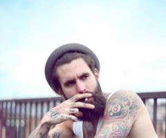 Smoke guy sleeve tattoo