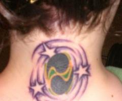 Cancer Sign and stars tattoo
