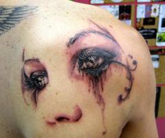 the woman with tears in her eyes has come out really well