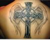 Traditional Cross with angel wings and Celtic knot pattern