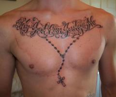Only God Can Judge Me chest piece with beaded rosary Cross
