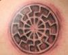 Cool black sun design symbol with 3D effect created with slight shadows