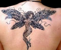 Patterned light thrown on a beautiful fairy silhouette