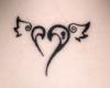 Sweet and simple tribal sacred heart with angel wings