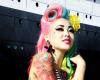 Girl tattoo cabelo azul