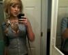 Sexy girl self shot chest tattoo