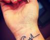 Wave heartbeat tattoo
