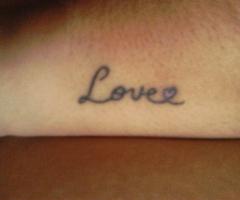 Love lettering and heart