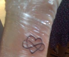 Heart and infinity tattoo design for women