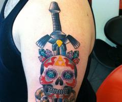 Zelda sugar skull tattoo