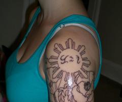 New sun and flowers tattoos