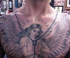 Angel Tattoo black and gray