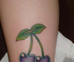 Cherry heart tattoo