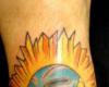 Tatuagem de esqueleto orando
