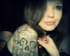 Girl with skull tattoo